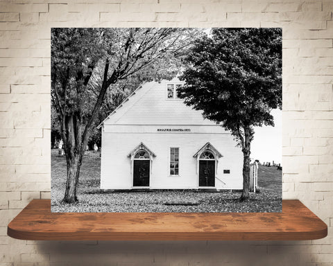 Fall Church Photograph Black White