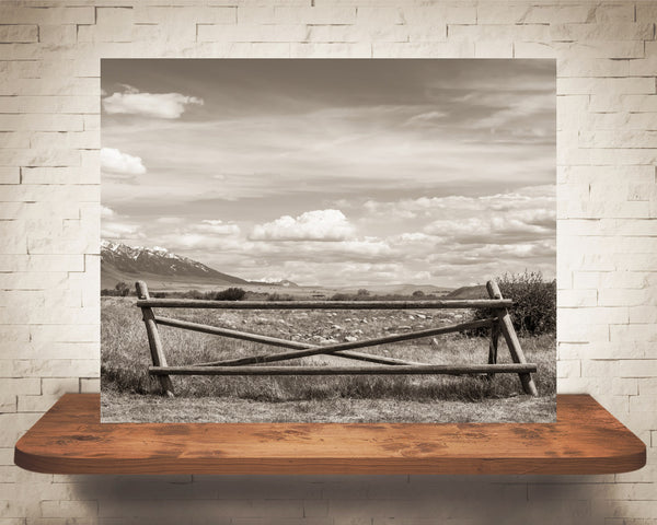 Mountain Fence Photograph Sepia