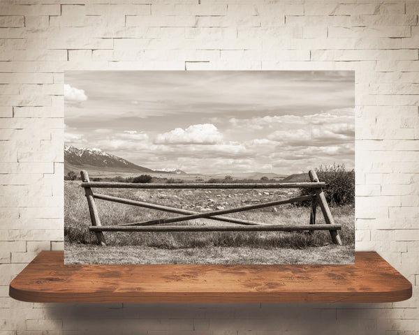 Mountain Fence Photograph Sepia