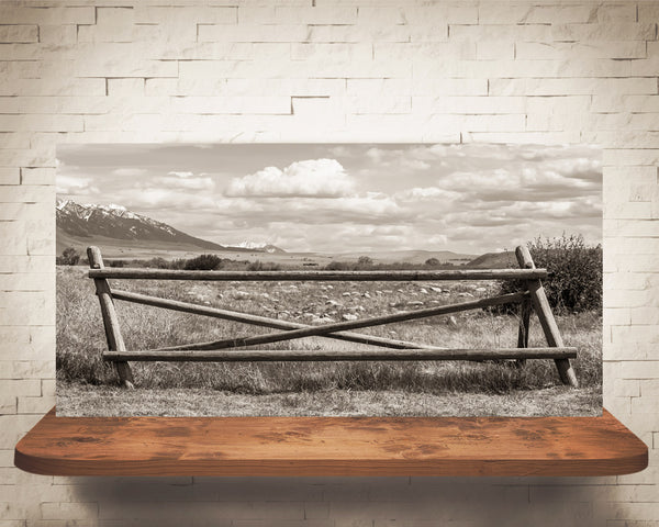 Mountain Fence Photograph Sepia