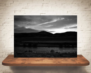 Mountain Sunset Photograph Black White