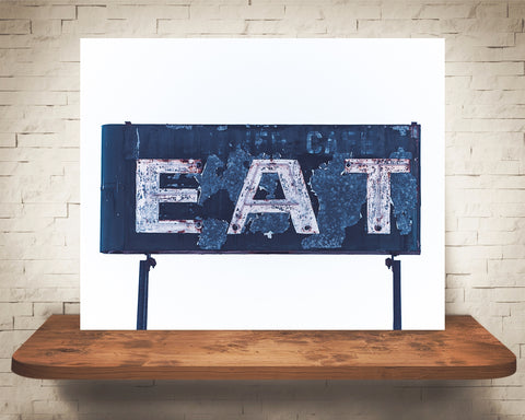 Vintage Diner Eat Sign Photograph